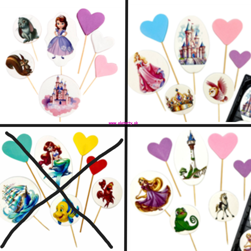Cukrová dekorácia - Sofia, Aurora, Rapunzel 2D Cukrová dekorácia - Sofia, Aurora, Rapunzel 2D