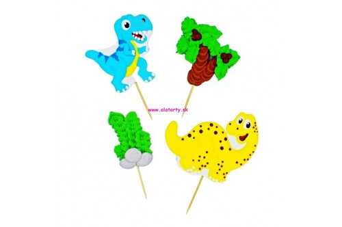 Cukrová dekorácia Dinosaurus  Modrý a Žltý