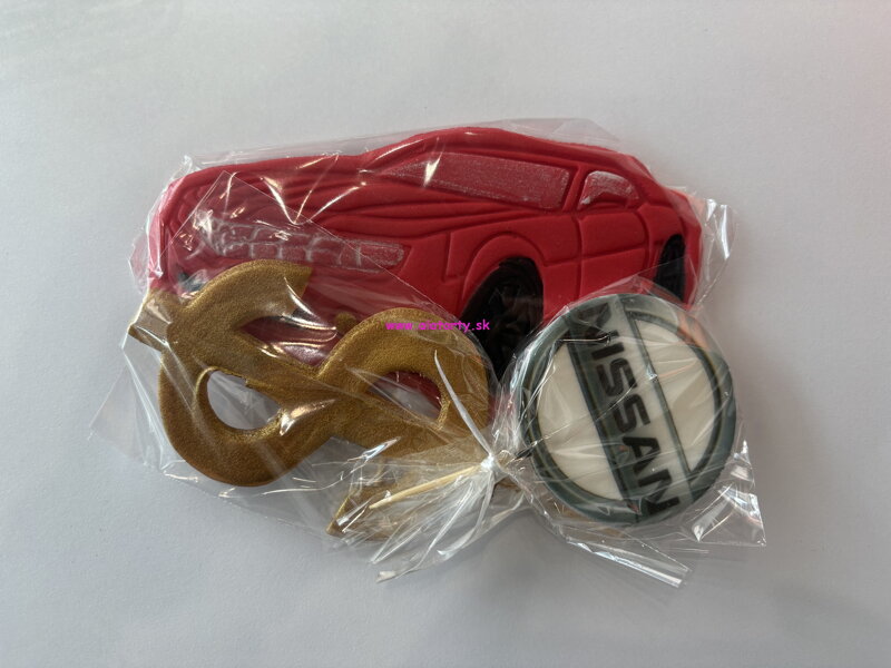 Cukrová dekorácia Nissan set- červená (60 g)