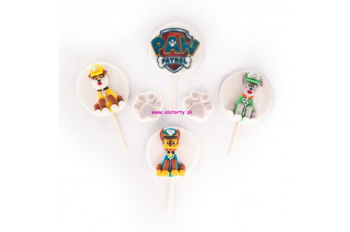 Cukrová dekorácia - Paw Patrol sada zápichov Cukrová dekorácia - Paw Patrol sada zápichov