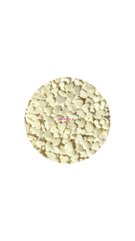 Cukrový posyp biele srdiečka 1kg 