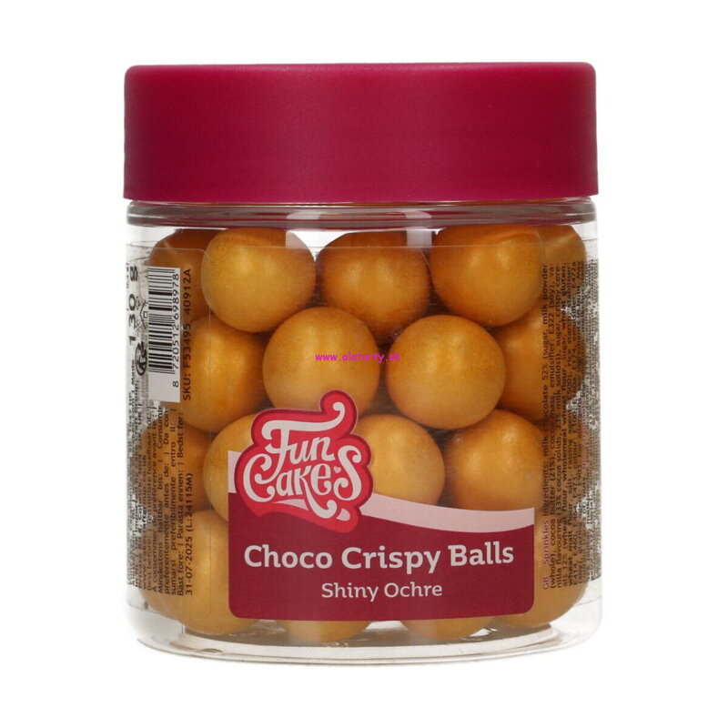 FunCakes Choco chrumkavé guličky - Shiny Ochre 130g