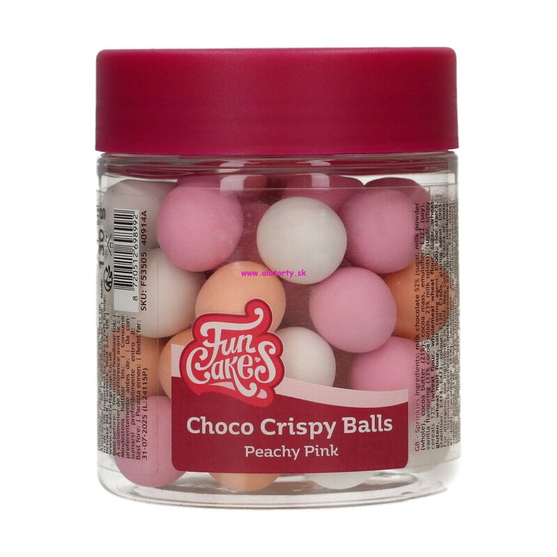 FunCakes Choco chrumkavé guličky – Peachy Pink 130 g