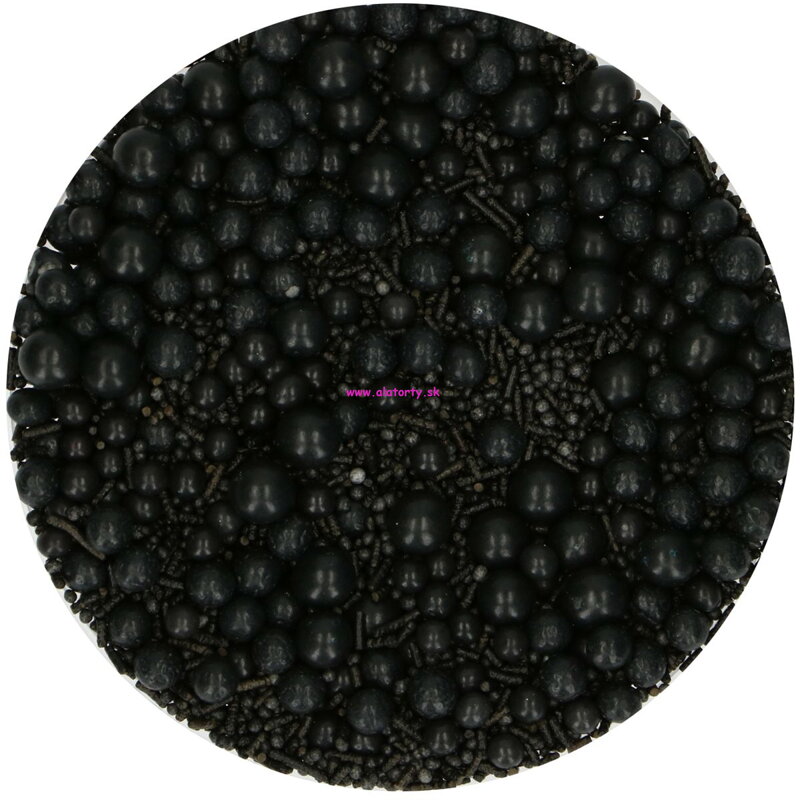 FC- cukrový posyp - Black 65g  (mix  guličiek a paličiek )