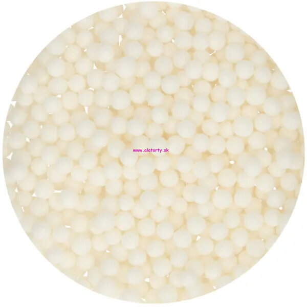 FunCakes Cukrový Posyp Soft Pearls (Medium White)