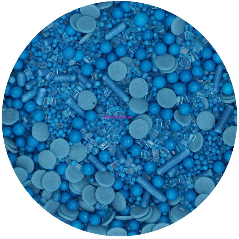 FC cukrový posyp Blue 70g ( mix guličiek a paličiek ) FC cukrový posyp Blue 70g ( mix guličiek a paličiek )
