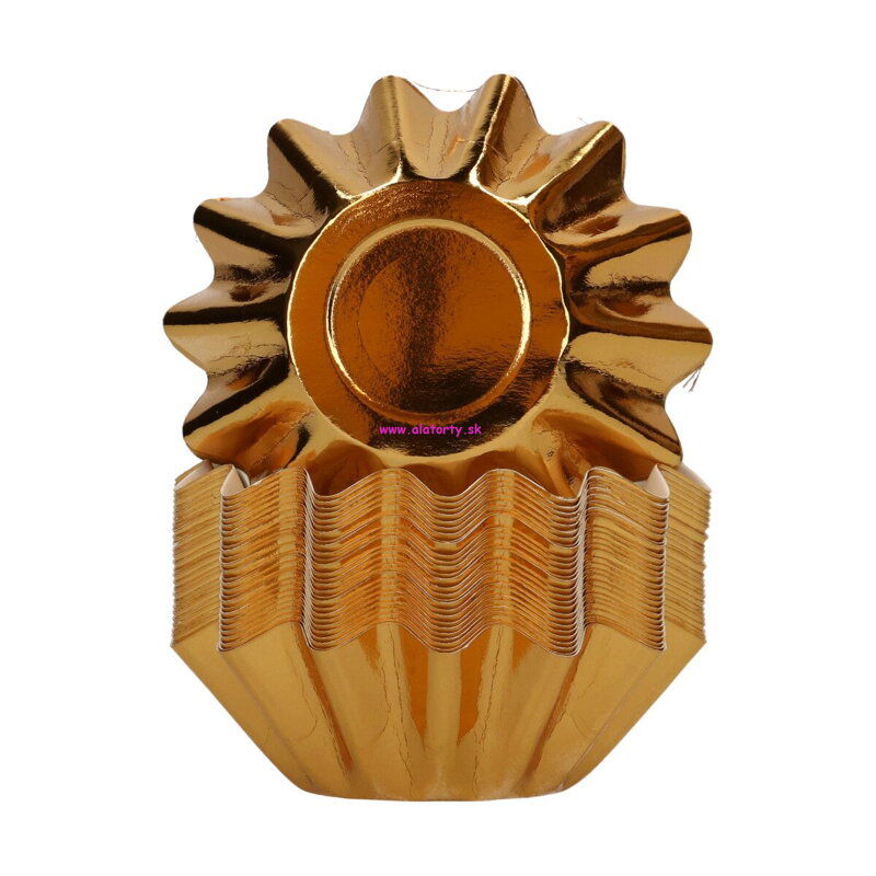 FunCakes kočíčky na muffiny 48ks - Metallic  Gold