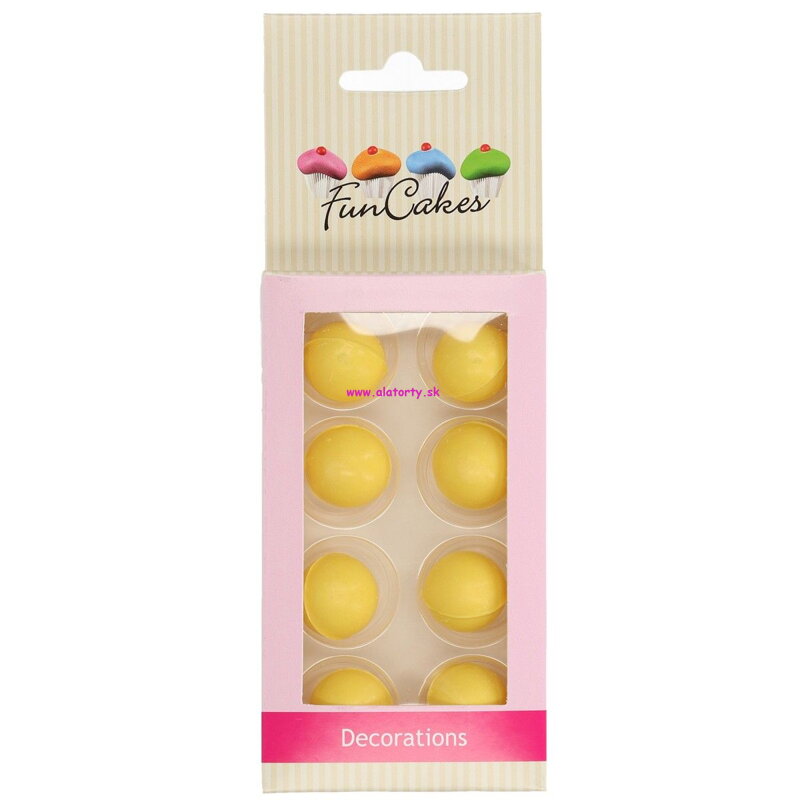 FunCakes čokoládové guličky žlté - 8ks FunCakes čokoládové guličky žlté - 8ks