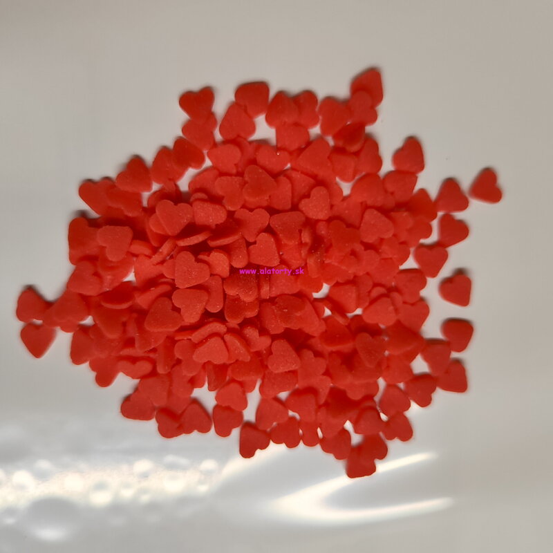 Cukrové srdiečka - červené FL25806-1 - 50g