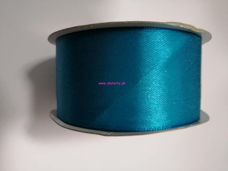 Saténová stuha 3,8 cm - 25m /  tyrkysová 