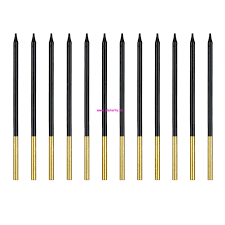 Sviečky PartyDeco - Čierne 14cm (12ks)