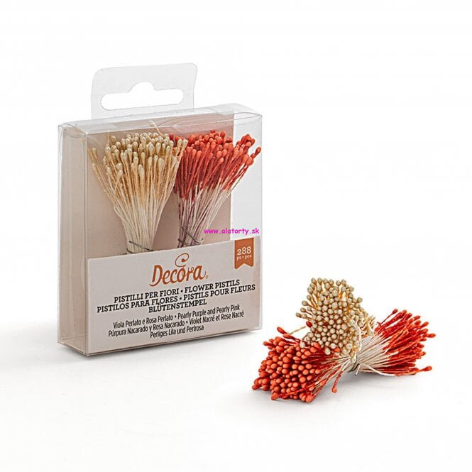 Decora piestiky oranžovo/krémové 288ks 