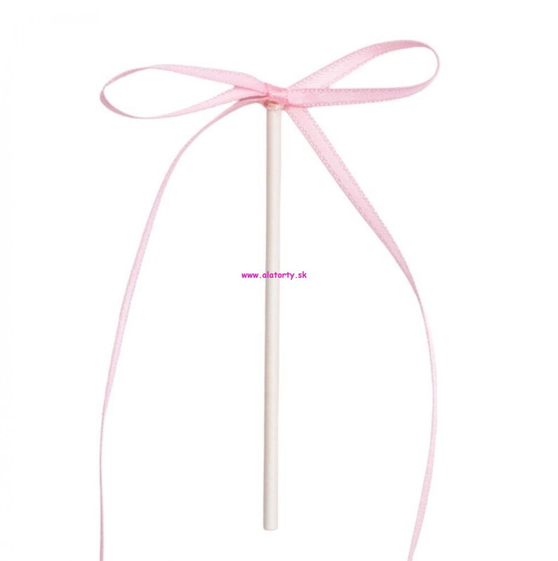 PME Ozdoba na tortu s mašľou- svetlo ružová(8 kusov)