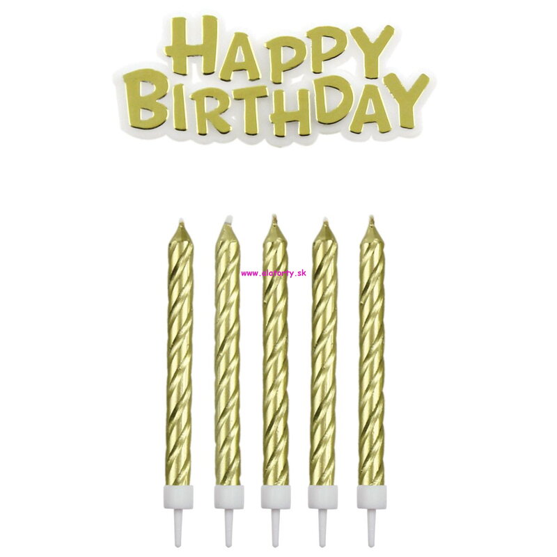 PME - Happy Birthday + zlaté sviečky 16ks PME - Happy Birthday + zlaté sviečky 16ks
