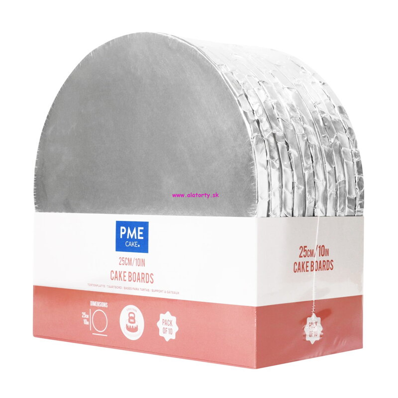 PME Strieborné podnosy  Ø 25 cm x 1,2 cm – balenie 10 ks