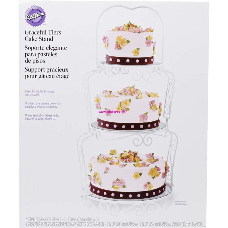 WILTON 3-Poschodový stojan na torty  (GRACEFUL TIERS CAKE STAND) 