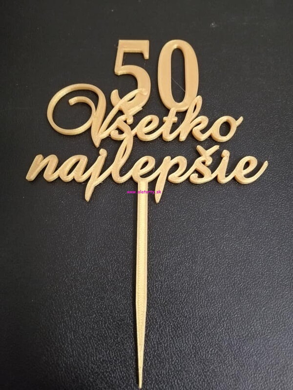 Zápich - Všetko najlepšie + číslo 50 ( zlatý)