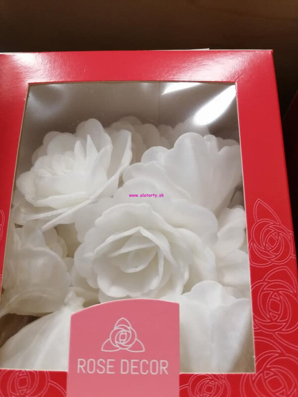 Ružičky biele  - oblátkové kvetinky 18 ks /bal.